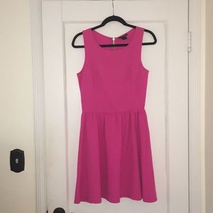Pink Aqua Textured Fit & Flared Dress
